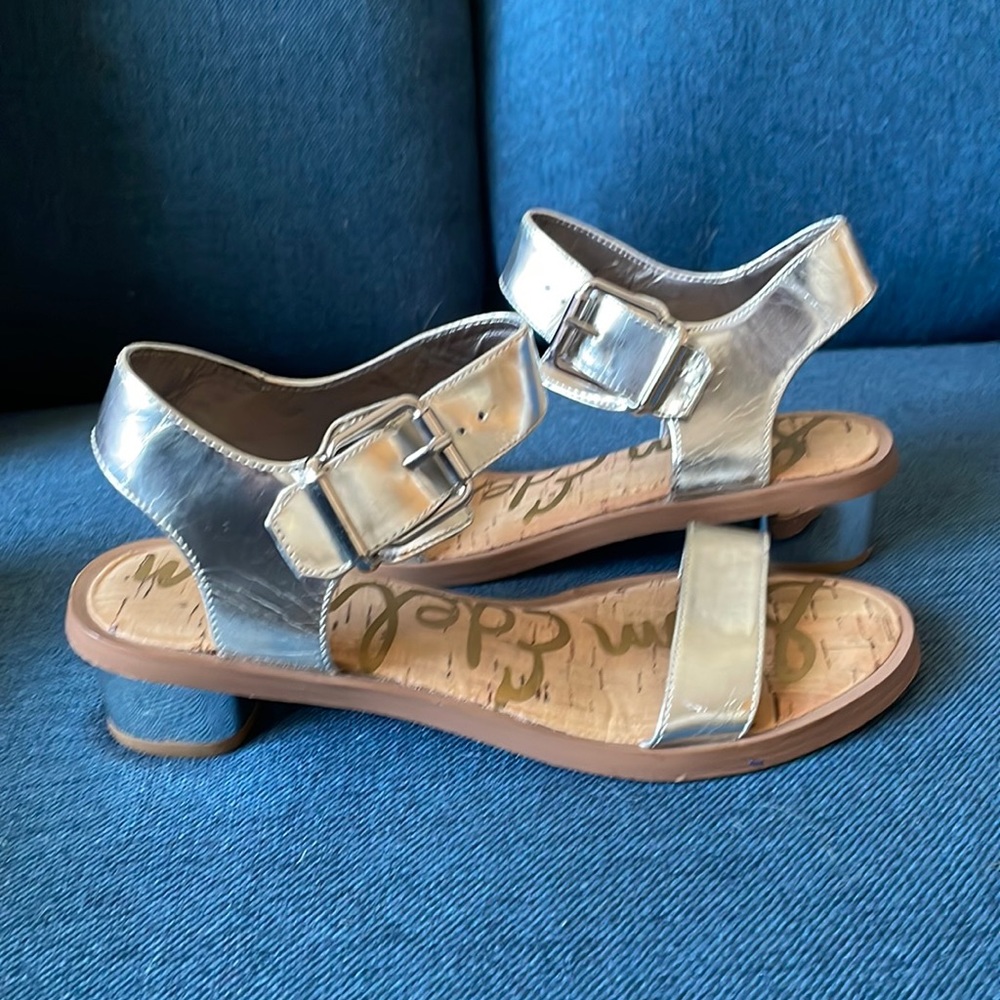 Sam Edelman Size 6 Heeled Metallic Sandal